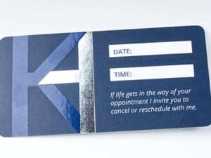 Business Card Back with Space for Appointment Setting