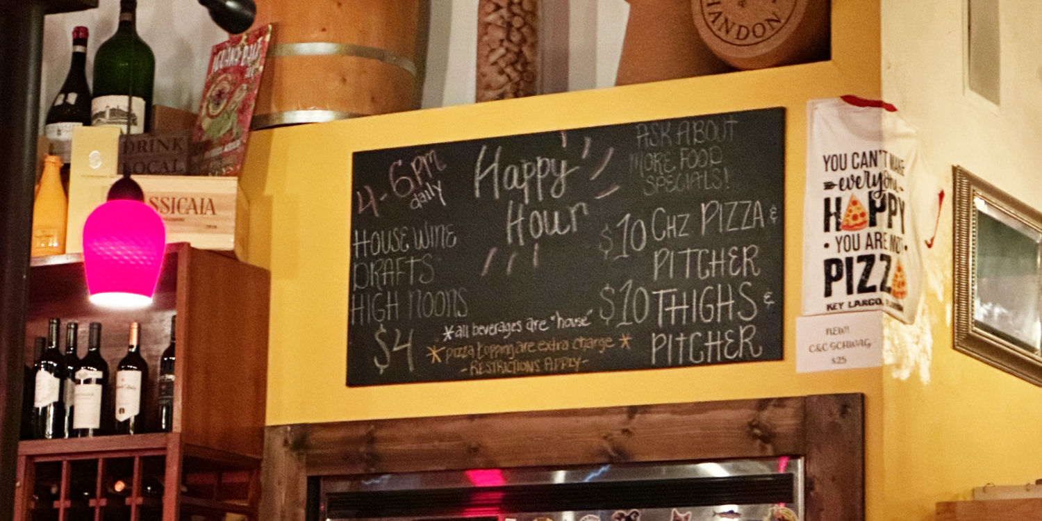 Local Business Marketing - C&C Pizza Happy Hour, Key Largo